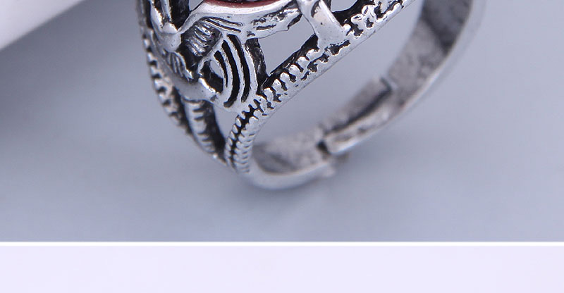 Fashion Silver Alloy Onyx Geometric Cutout Ring,Fashion Rings