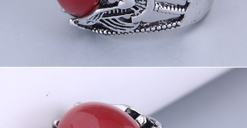 Fashion Silver Alloy Onyx Geometric Cutout Ring,Fashion Rings