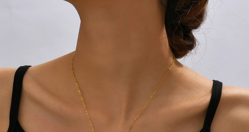 Fashion Gold Copper Set Square Zirconia Necklace And Earrings Set,Jewelry Set