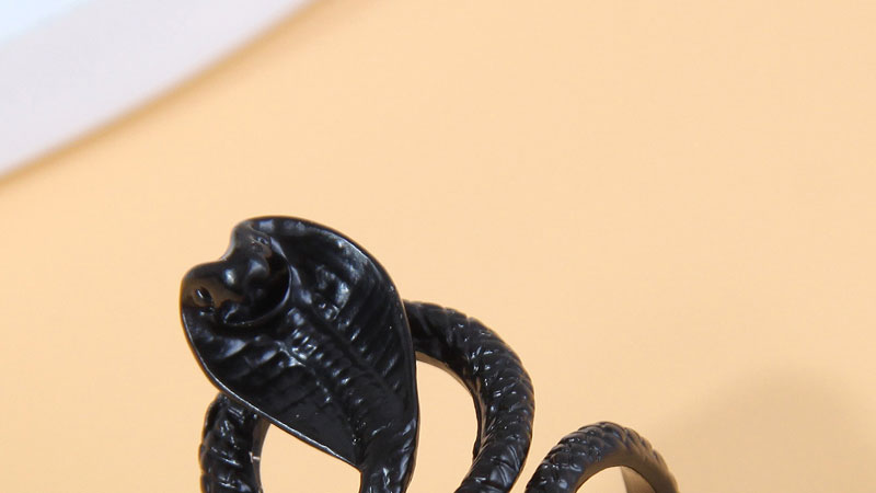 Fashion Black Alloy Snake Open Ring,Fashion Rings