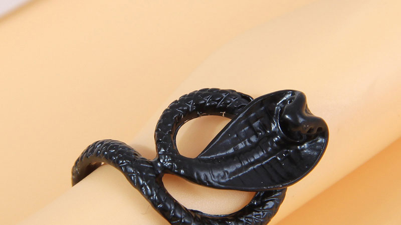 Fashion Black Alloy Snake Open Ring,Fashion Rings