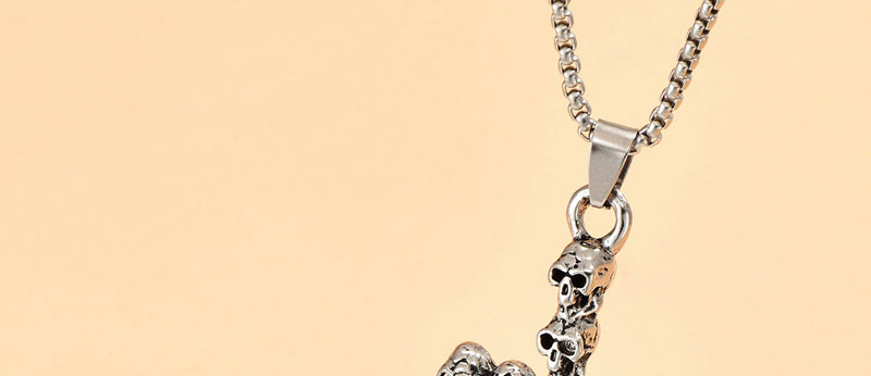 Fashion Silver Alloy Cross Skull Necklace Ring Set,Rings Set