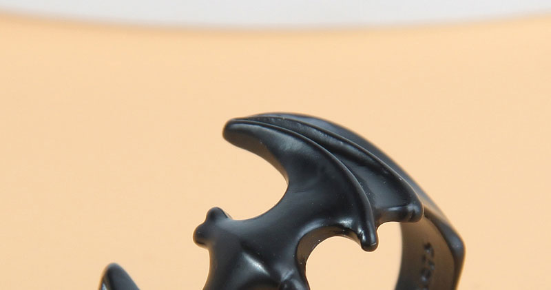 Fashion Black Alloy Geometric Bat Split Ring,Fashion Rings
