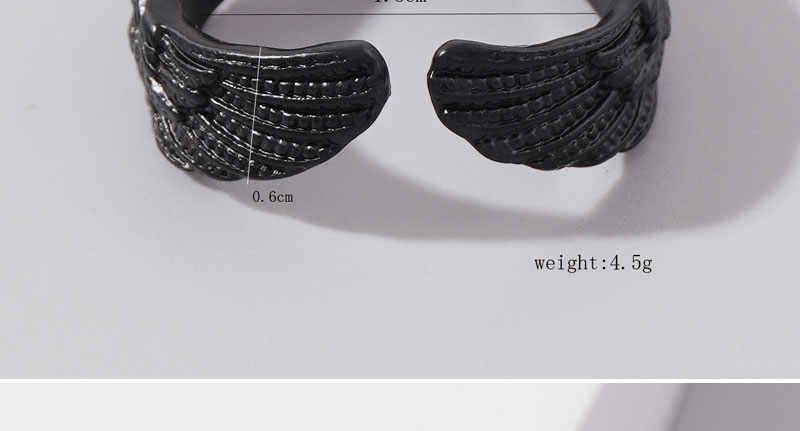 Fashion Black Alloy Geometric Wings Open Ring,Fashion Rings