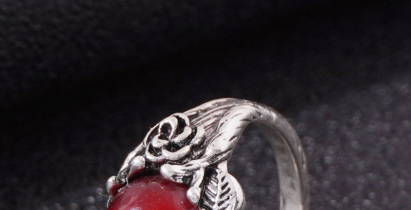 Fashion Silver Alloy Inlaid Ruby Geometric Ring,Fashion Rings
