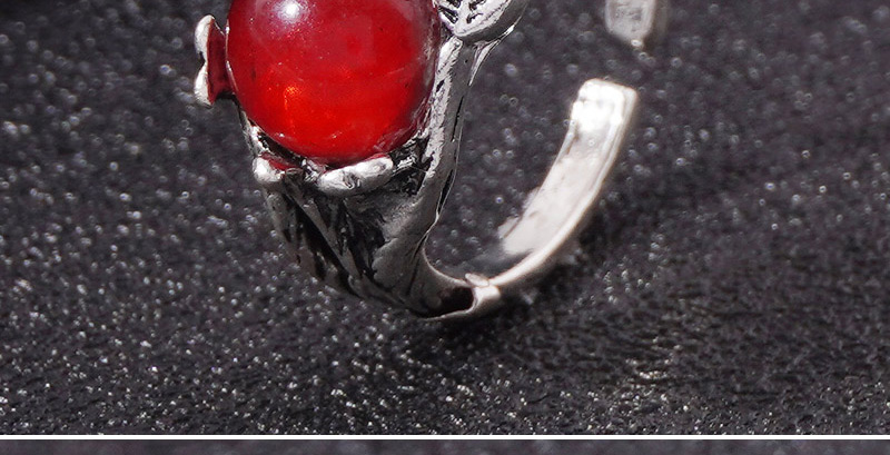 Fashion Silver Alloy Inlaid Ruby Geometric Ring,Fashion Rings