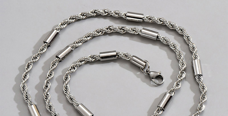 Fashion Silver Titanium Steel Twist Chain Necklace Ring Set,Jewelry Set