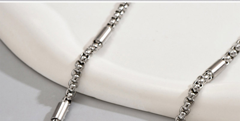 Fashion Silver Stainless Steel Corn Necklace Glossy Ring Set,Jewelry Set