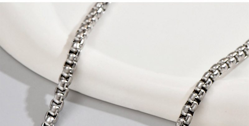 Fashion Silver Stainless Steel Chain Necklace Glossy Ring Set,Jewelry Set