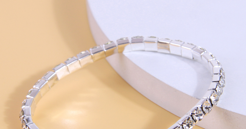 Fashion Silver Metal Inlaid Square Diamond Bracelet,Fashion Bracelets