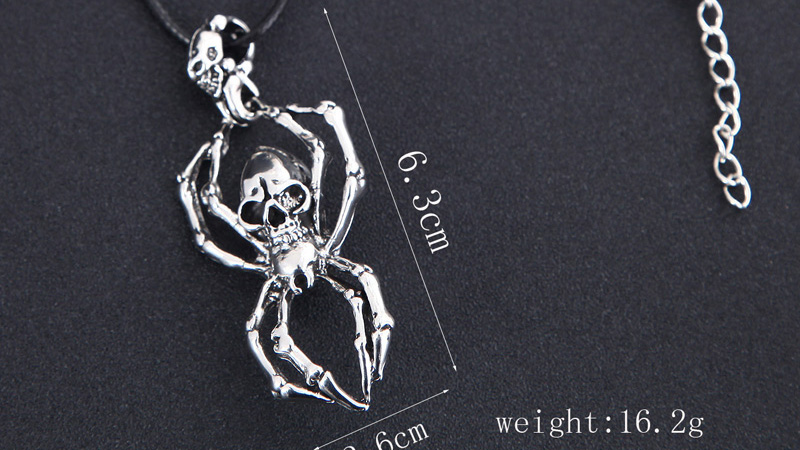 Fashion Silver Alloy Geometric Spider Necklace,Pendants