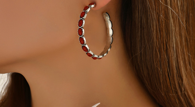 Fashion Silver Alloy Ellipse Loose Ear Ring Ring Set,Rings Set