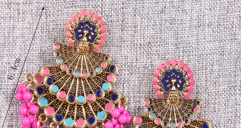 Fashion Gold Alloy Geometric Peacock Earrings,Drop Earrings