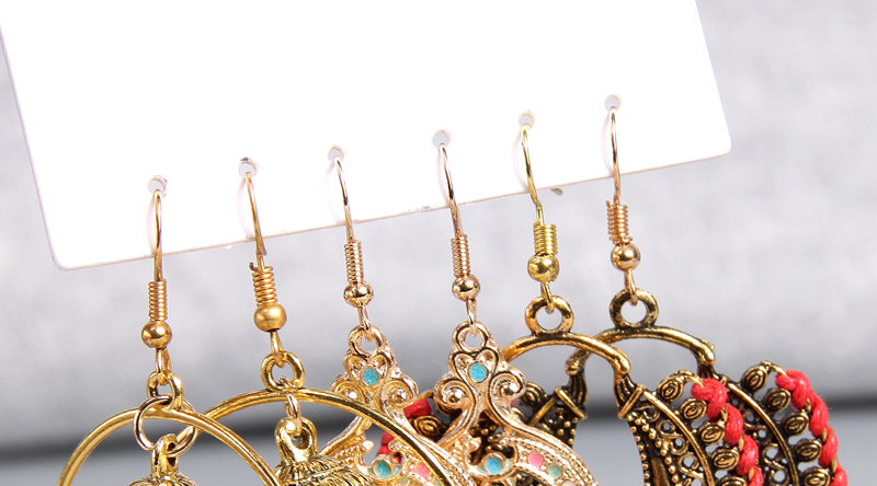 Fashion Gold Alloy Geometric Tassel Earring Set,Earrings set