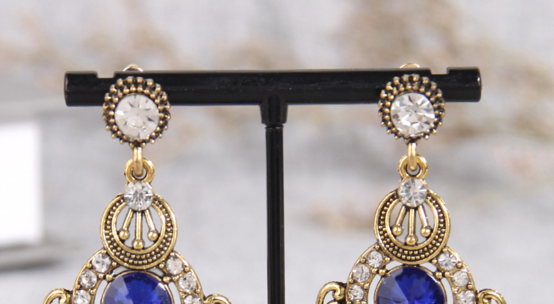 Fashion Gold Alloy Diamond Geometric Earrings,Drop Earrings