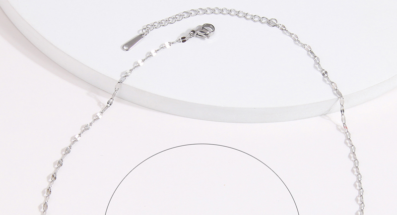 Fashion Silver Titanium Geometric Chain Necklace,Necklaces