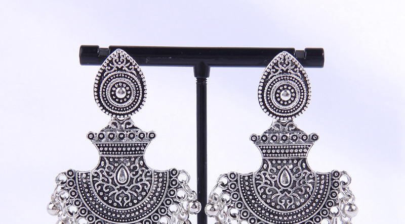 Fashion Silver Alloy Geometric Drop Earrings,Drop Earrings