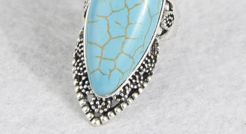 Fashion Silver Alloy Blue Pine Geometric Ring,Fashion Rings