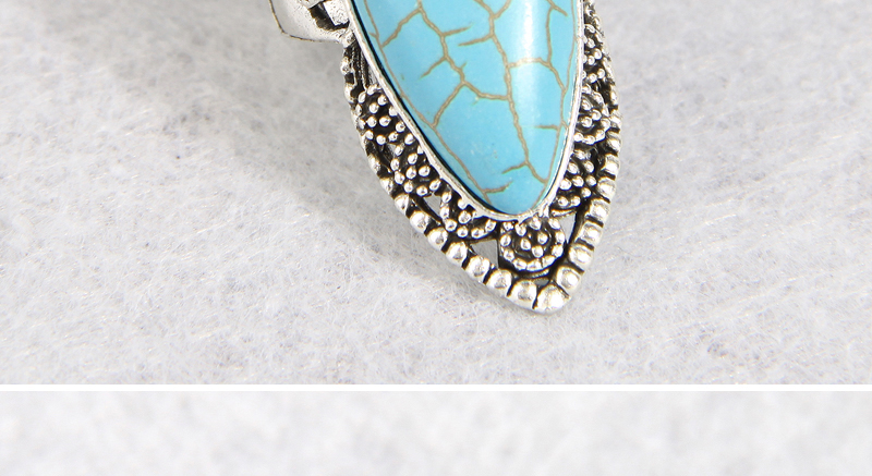 Fashion Silver Alloy Blue Pine Geometric Ring,Fashion Rings