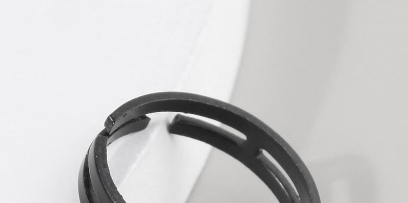 Fashion Black Alloy Geometric Hollow Ring,Fashion Rings