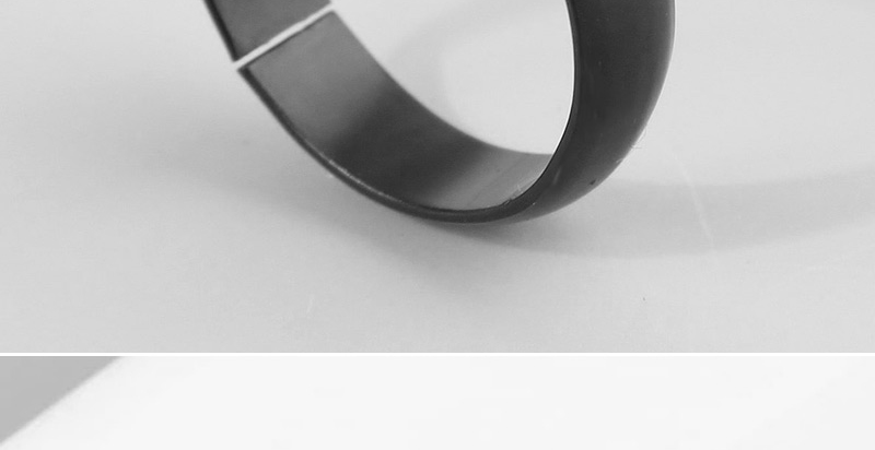 Fashion Black Alloy Smooth Open Ring,Fashion Rings