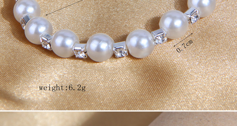 Fashion White Alloy Diamond And Pearl Beaded Bracelet,Fashion Bangles