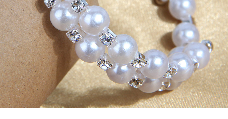 Fashion Silver Alloy Diamond And Pearl Beaded Bracelet,Fashion Bangles