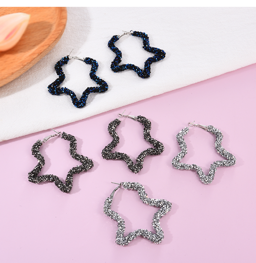 Fashion Silver Alloy Diamond Geometric Earrings,Hoop Earrings