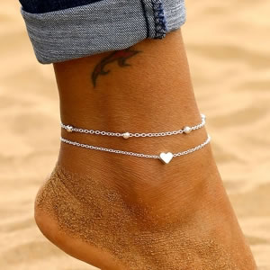 Fashion Silver Alloy Ball Chain Anklet,Fashion Anklets