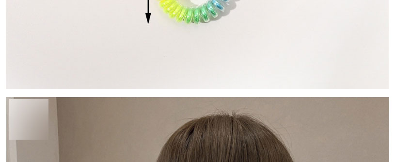 Fashion Magic Color Trumpet Gradient Rainbow Phone Cord Hair Ring,Hair Ring