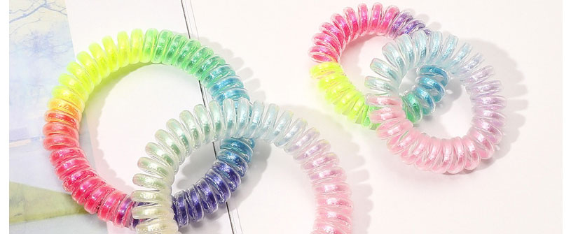 Fashion Magic Color Trumpet Gradient Rainbow Phone Cord Hair Ring,Hair Ring