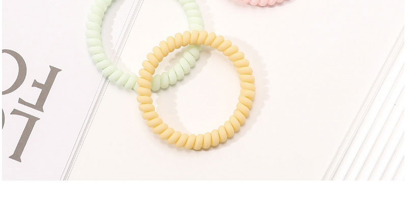Fashion Cream Yellow Resin Frosted Telephone Loop Hair Rope,Hair Ring