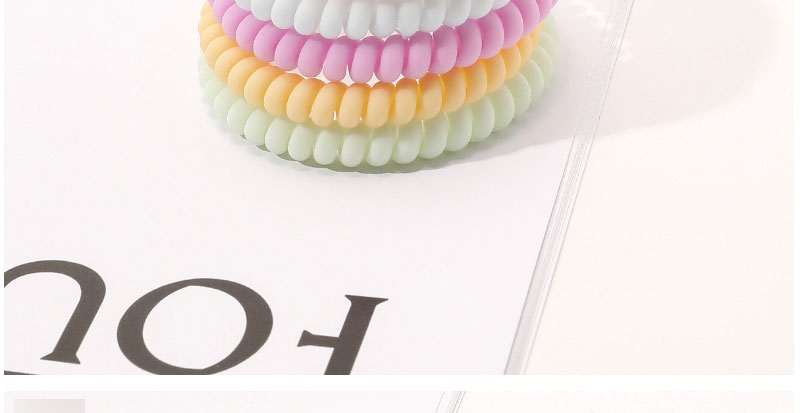 Fashion Sky Blue Resin Frosted Telephone Loop Hair Rope,Hair Ring