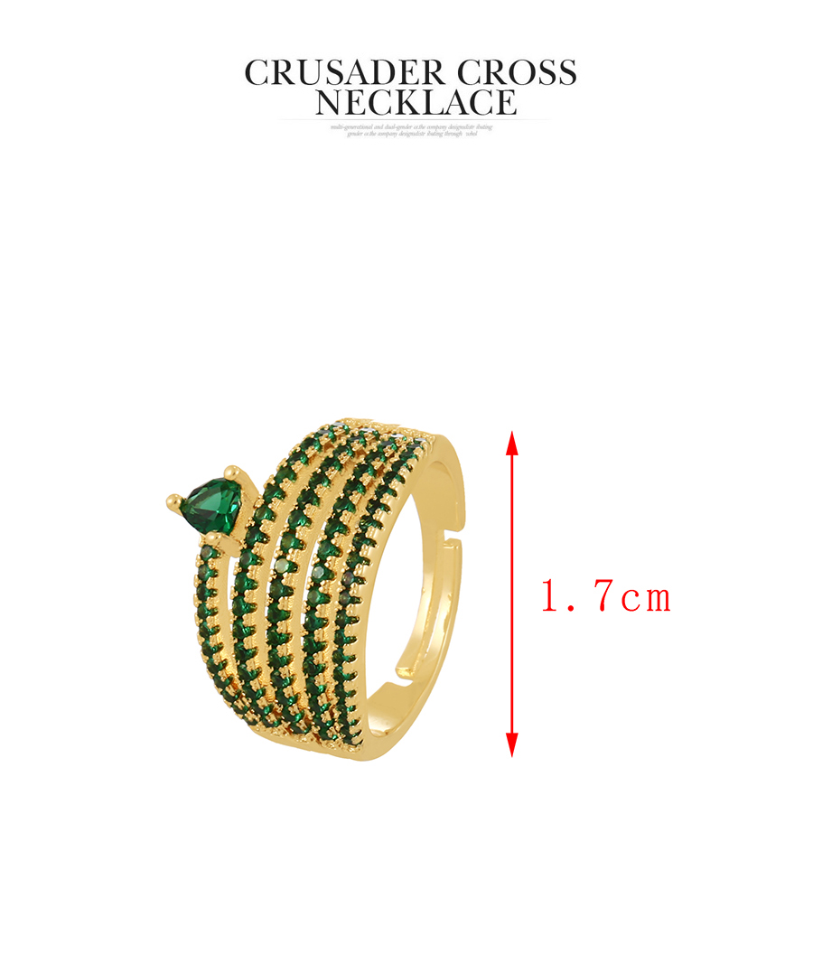 Fashion Red Copper Set Zircon Geometric Ring,Rings