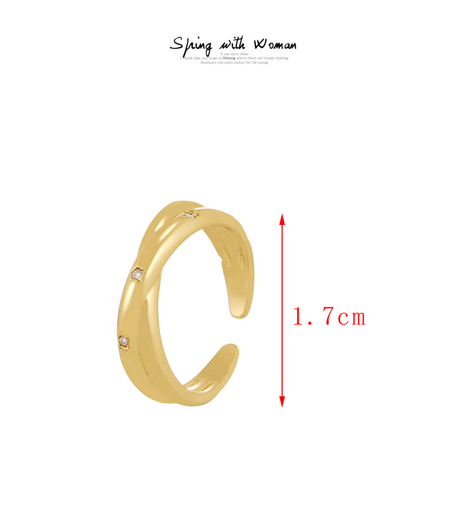 Fashion Green Copper Set Zircon Cross Ring,Rings