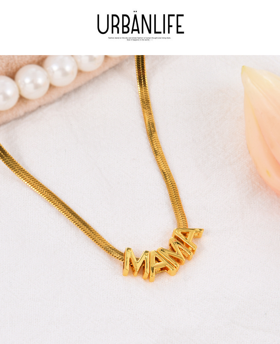 Fashion Gold Titanium Alphabet Mama Pendant Necklace,Necklaces