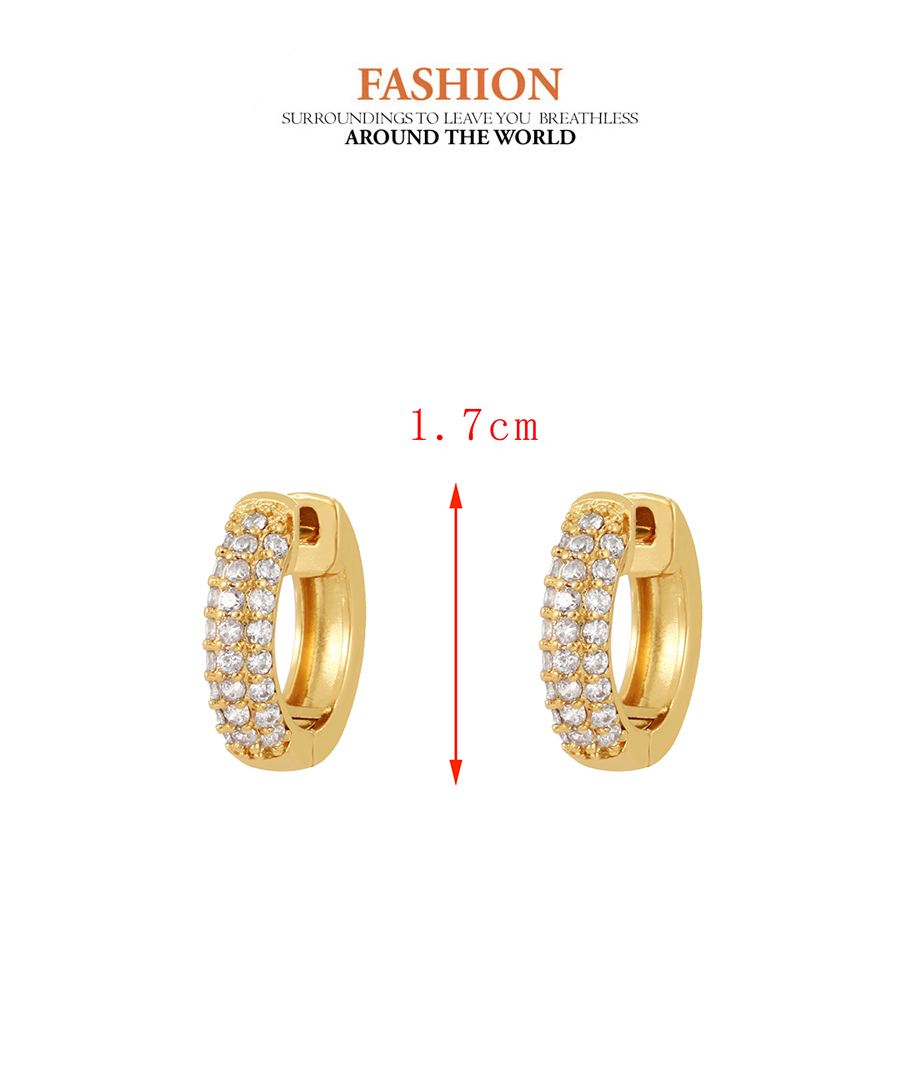 Fashion Gold-4 Copper Set Zircon Geometric Earrings,Earrings