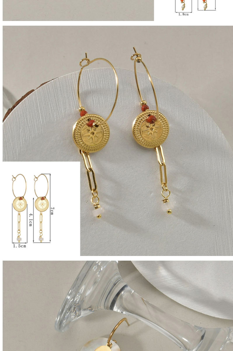 Fashion Olbe261 Stainless Steel Geometric Medallion Earrings,Earrings