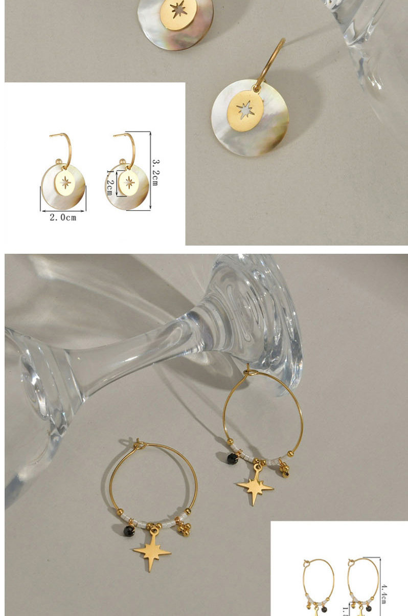 Fashion Olbe253 Stainless Steel Star Fringe Geometric Drop Earrings,Earrings