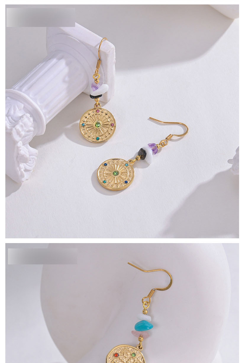 Fashion Purple Flowers Titanium Geometric Flower Earrings,Earrings