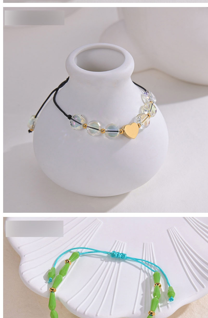 Fashion Olbb835-b Titanium Steel Geometric Flower Cord Braid Bracelet,Bracelets
