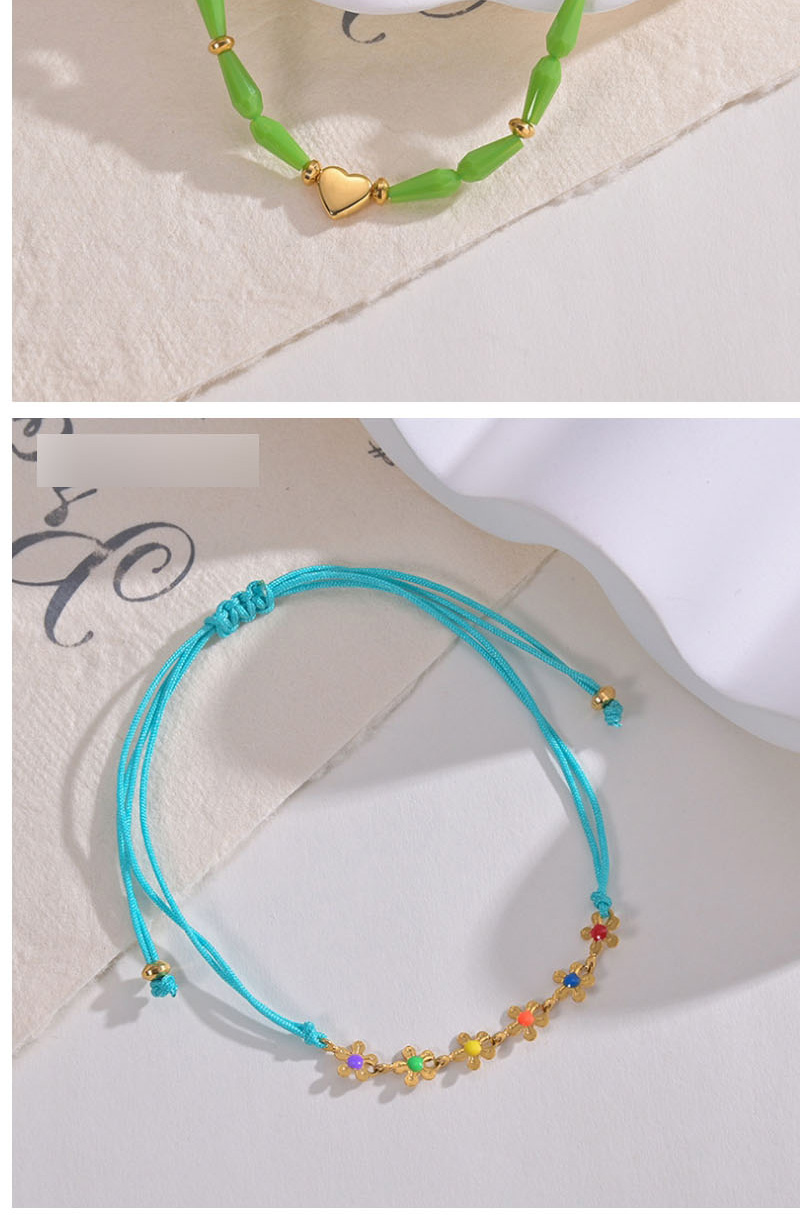 Fashion Olbb833-lu Stained Glass Beaded Heart Bracelet,Bracelets