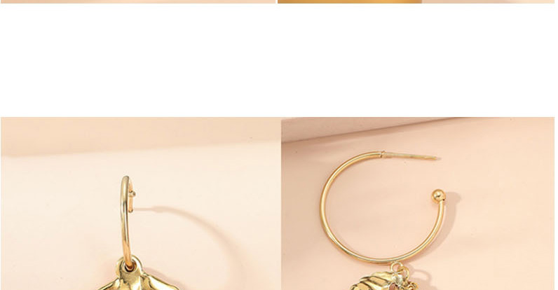 Fashion Olbe432-b (single) Titanium Steel Large Leaf Flower Tassel Earrings,Earrings