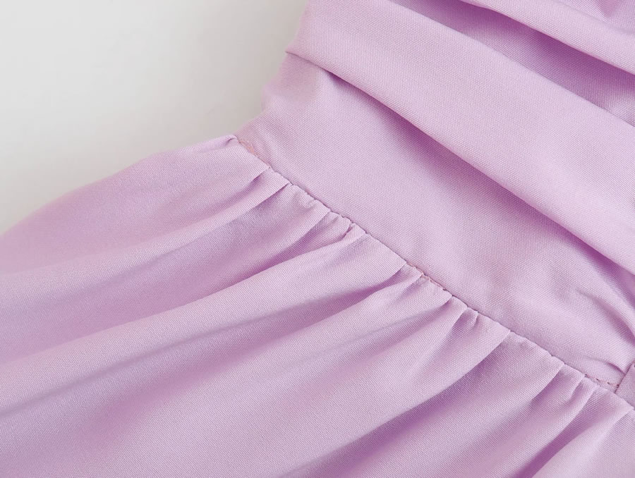 Fashion Purple Solid Color Suspender Dress,Long Dress