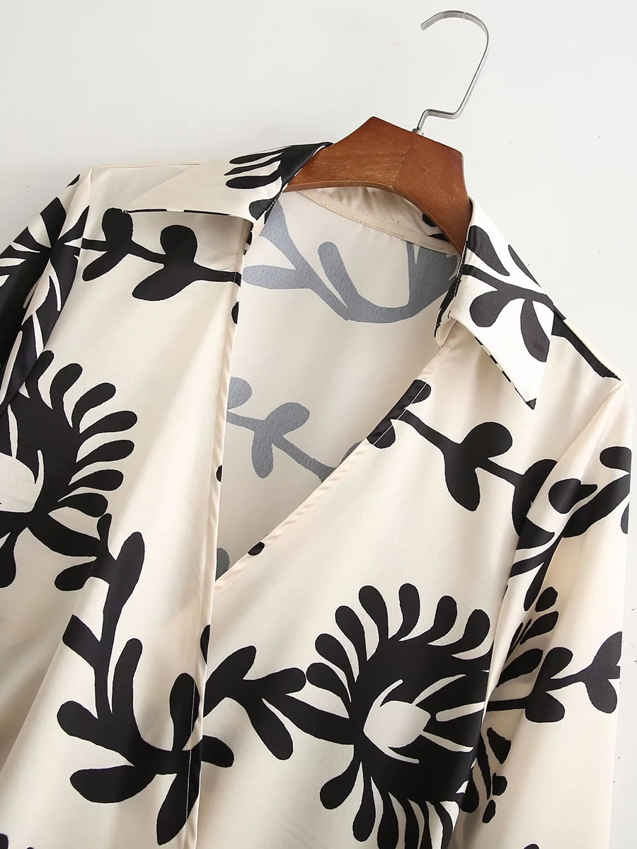 Fashion White Silk-satin Print Knotted Dress,Long Dress