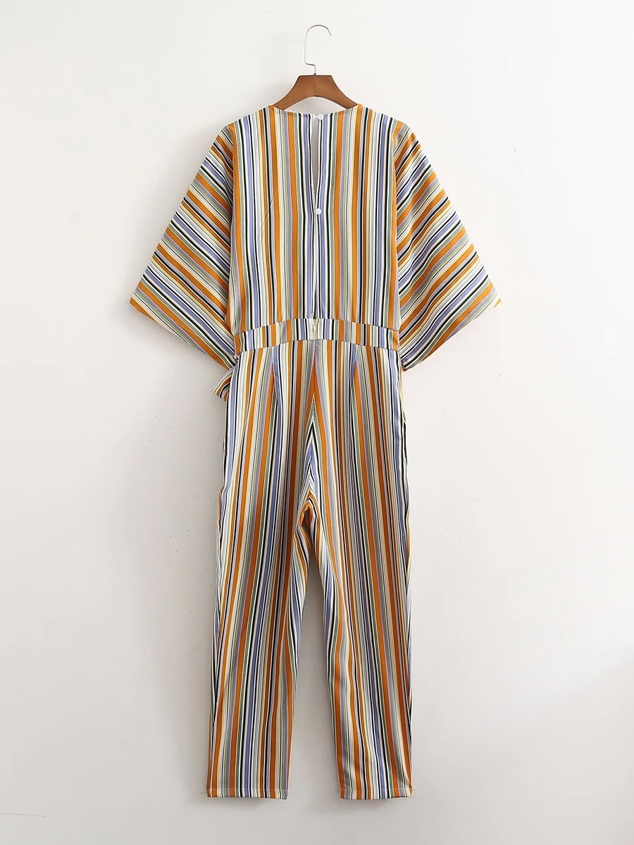 Fashion Colorful Stripes Multicolored Striped Jumpsuit,Tank Tops & Camis