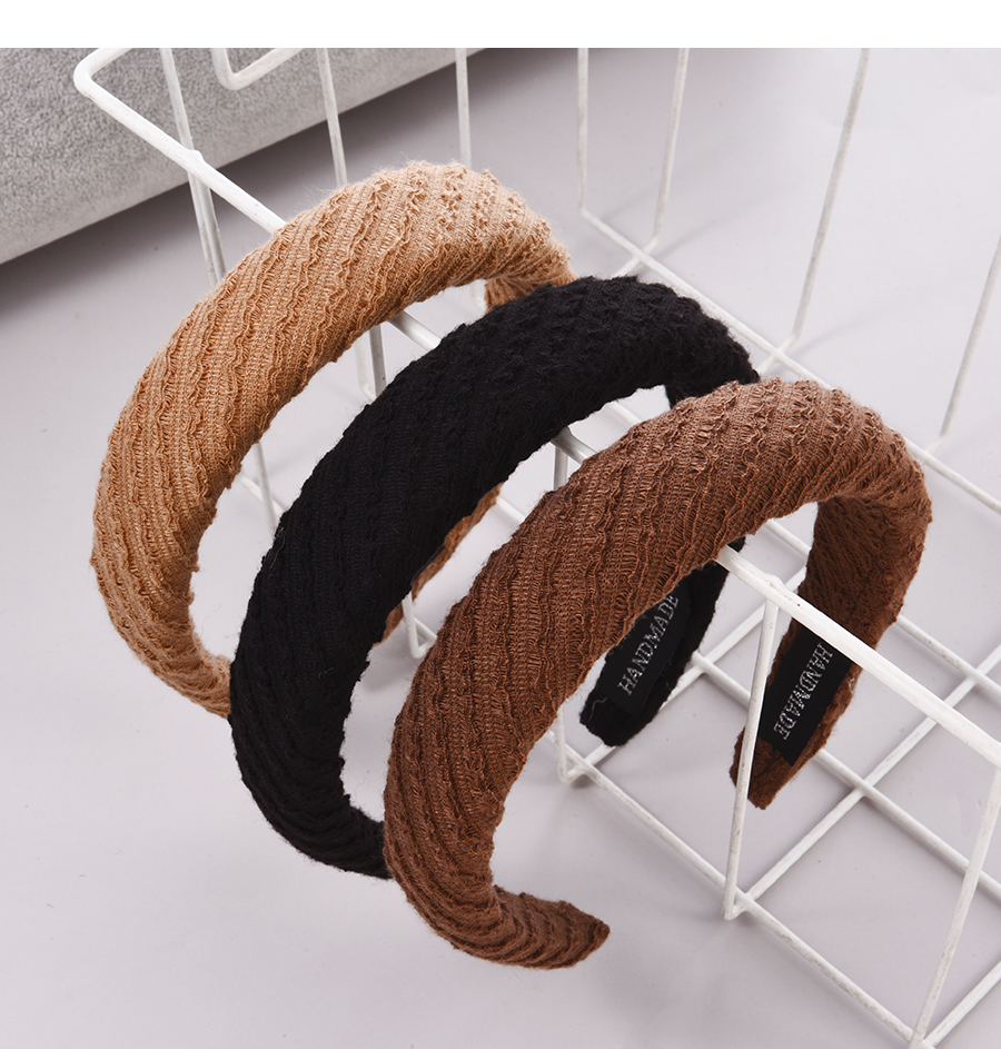 Fashion Light Brown Fabric Plush Threaded Headband,Head Band