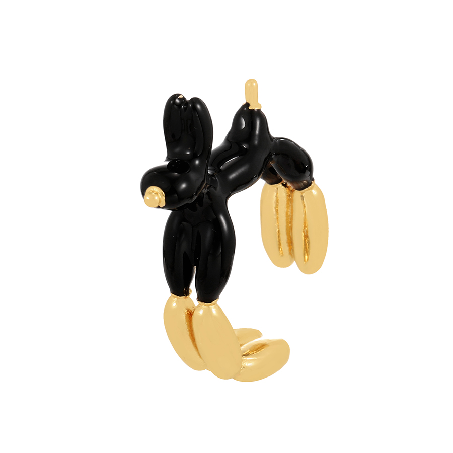 Fashion Black Dripping Oil Cartoon Pet Dog Copper Ring,Rings