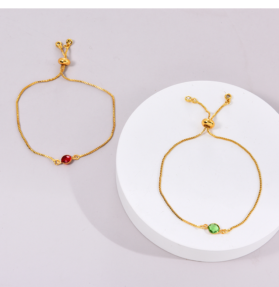 Fashion Green Bronze Zircon Round Crystal Bracelet,Bracelets