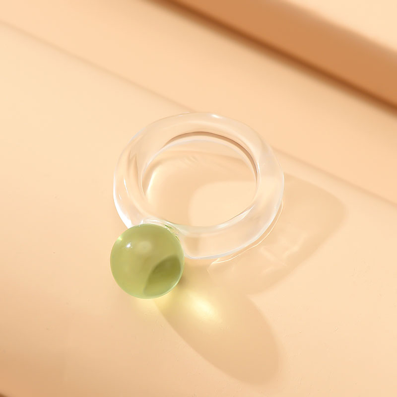 Fashion Transparent Resin Ball Transparent Ring,Fashion Rings